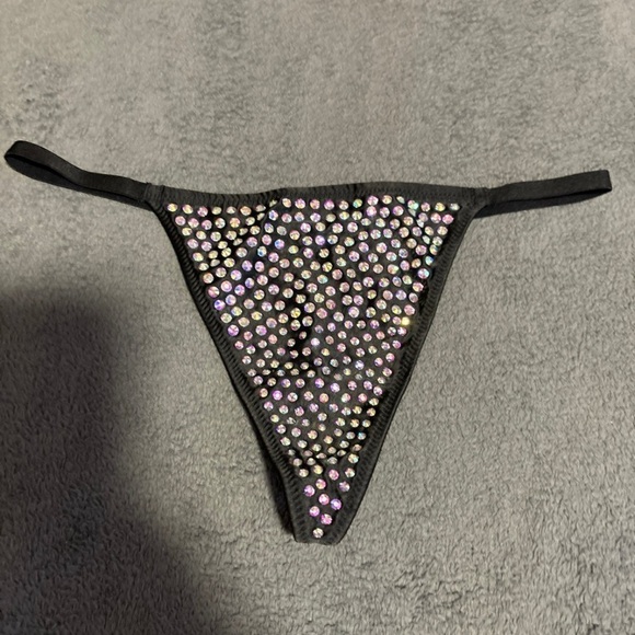 NWT Victoria’s Secret Black Rhinestone Very Sexy V-String - Picture 2 of 4
